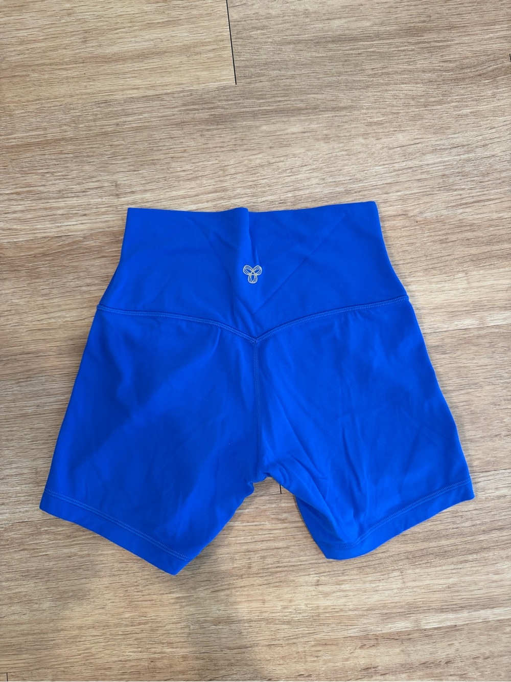 Aritzia cobalt blue high-waist bike shorts